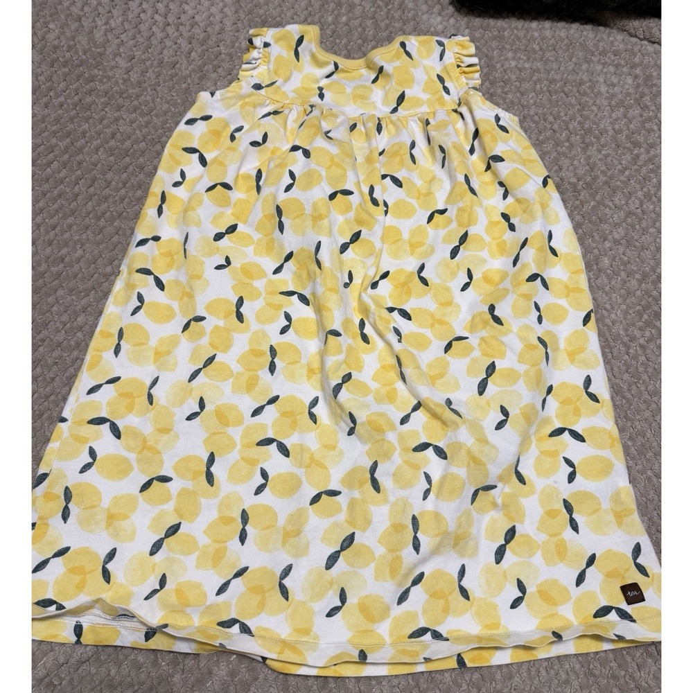Tea Collection Girls Dress Lemons Yellow Spring Summer Cotton Sz‎ 8 - Picture 2 of 3